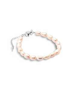 Blanc Bracelet By Silk & Steel - Pearl/Silver