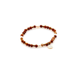 Gia Bracelet By Silk and Steel - Woodgrain/Gold