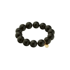 Luna Bracelet Onyx By Silk and Steel - Gold