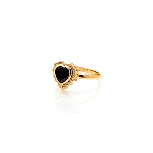 Rings: Amour Ring By Silk & Steel - Black/Gold