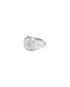 Guiding Star Signet Ring Silver By Silk and Steel