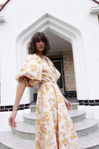 Womenswear: Kinney Elle Puff Sleeve Maxi - Neon Floral