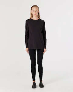 Womenswear: Jac + Mooki Cyra L/S Tee - Black Rock