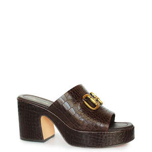 Kathryn Wilson Carly Mule - Chocolate Croc