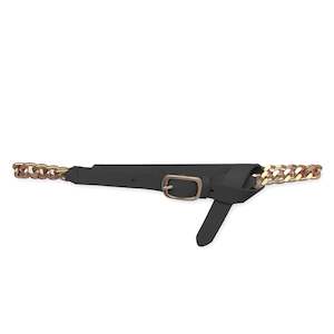 Kathryn Wilson Chain Belt - Black Calf