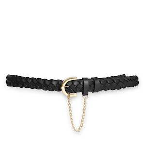 Kathryn Wilson Braided Belt - Black Calf