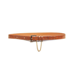 Womenswear: Kathryn Wilson Classic Belt - Tan Croc