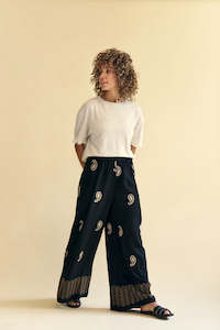 Mos Mosh Lari Embroidery Pant - Black