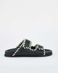 Womenswear: Sol Sana Fontelina Footbed - Black/Off White Trim