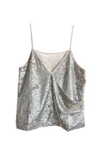 Knuefermann Aramis Top - White Gold Sequin