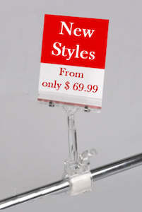 Products: Clear Sprung Ticket Sign Holder with A6 Display Sleeve