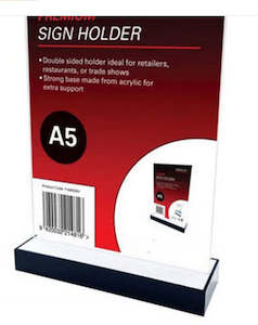 Products: Black Acrylic Base Sign Holder A5