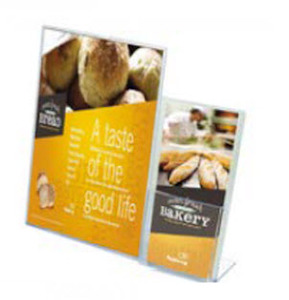 Brochure Leaflet Display Holders Wall Mounted Freestanding: A4 Angled Sign Holder with DLE brochure Holder