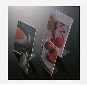 Brochure Leaflet Display Holders Wall Mounted Freestanding: Acrylic Angled A5 L Base Portrait Sign Holder