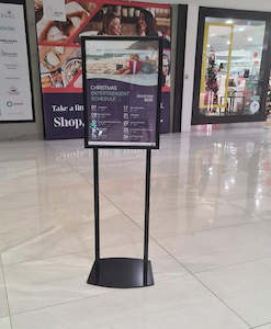 Poster Displays Snap Frames Bulletin Holders: A2 Retail Sign Holder Double Sided Snap Frame Black