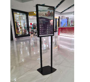 Poster Displays Snap Frames Bulletin Holders: A1 Retail Sign Holder Double Sided Snap Frame Black