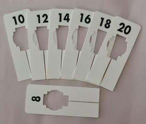 Rack Dividers White Rectangular Sizes 8-20 Set of 7