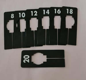 Rack Dividers Black Rectangular Sizes 8-20 Set of 7