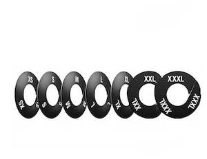 Rack Dividers Black Round Sixes XS-XXXL set of 7