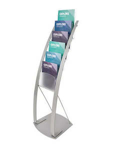 Brochure / Magazine Stand Silver 6 Tier