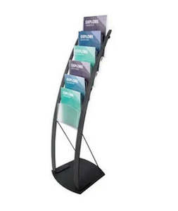 Brochure / Magazine Stand Black 6 Tier