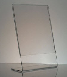 Freestanding Wall Mounted Acrylic Sheet Display Holders L T Base Sizes A3 A6: Acrylic Angled A7 Portrait Holder