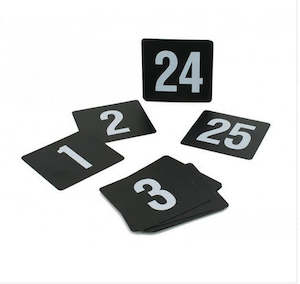 Freestanding Table Talkers Display Holders: Table Number Set 1-25 Black