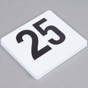 Freestanding Table Talkers Display Holders: Table Number Set 1-25 White