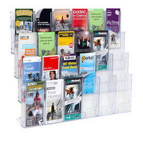 Lit Loc Wall Mounted Brochure Display System: Wall Mounted Lit-Loc Display 16x DLE 4 Rows x 4 Wide