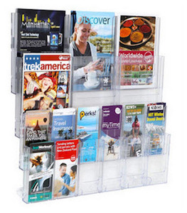 Lit Loc Wall Mounted Brochure Display System: Wall Mounted Lit Loc Display A4 x 6 plus DLE x 12