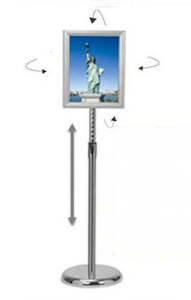 Poster Signage Display Stands: Freestanding Silver A4 Adjustable Snap Frame Display Stand