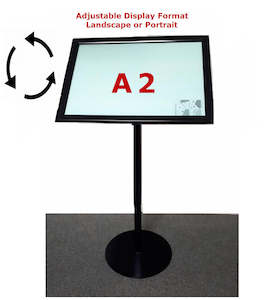 A2 Black Freestanding Snap Frame Menu / Display Stand