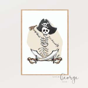 Lola & George Ahoy! Captain - Wall Art Decor A3