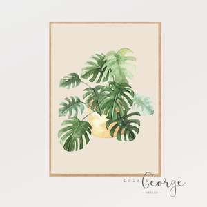 Lola & George Monstera Print - Wall Art Decor A3