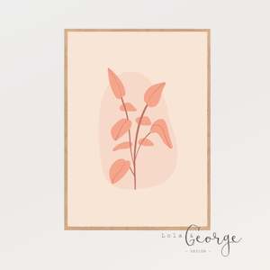 Lola & George Blush Stem Print - Wall Art Decor A3