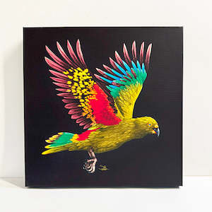 NZ Kea Bird Light Up Wall Art Canvas Block