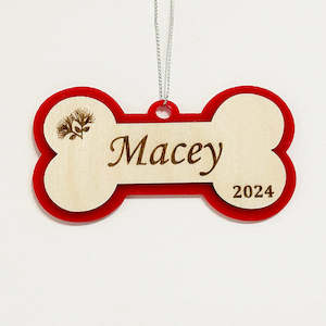 Internet only: Personalised NZ Dog Christmas Ornament