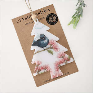 Internet only: Pretty NZ Tui Bird Christmas Tree Ornament