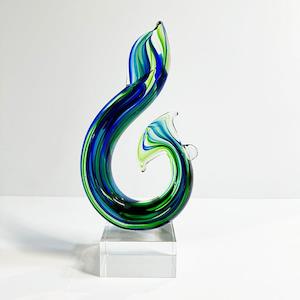 Internet only: Maori Glass Fish Hook Trophy or Ornament