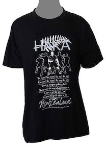 Internet only: Black NZ Rugby Maori Haka T-shirt - Kids and Adults