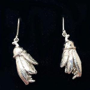 Internet only: Solid NZ Sterling Silver Kowhai Flower Earrings