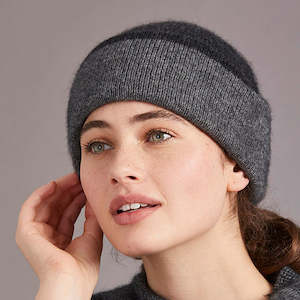 Internet only: Merino PossumSilk Two Tone Reversible Beanie Hat