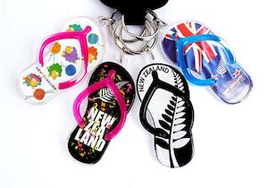 Pack of 4 Souvenir NZ Jandal Keyrings