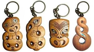 Kauri and Paua Maori Keychains