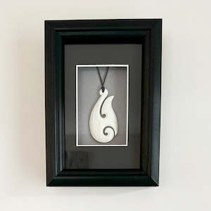 Framed Maori Bone Hook Necklace