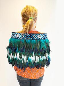 Maori Korowai Cape in Ngati Kahungunu Colours