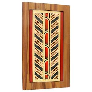 Maori Kowhaiwhai Rafter Pattern Rimu Wall Panel