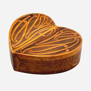 Rimu Maori Heart Shaped Ngakau Trinket or Jewellery Box