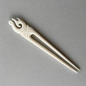 Maori Cow Bone Fish Hook Heru Comb