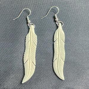 Maori Bone Feather Kapa Haka Earrings